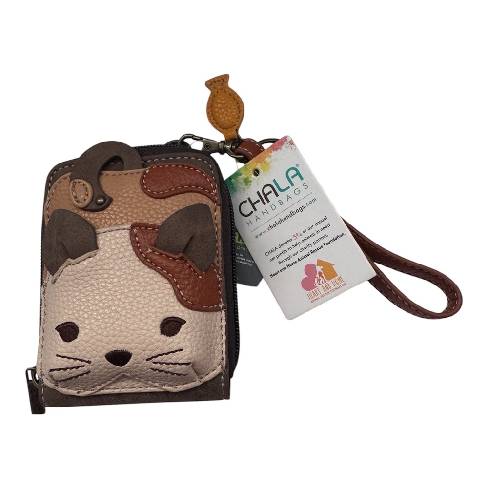 THE WALLET SPOT-Chala Calico Cat RFID Protected Credit Card Wristlet Wallet-NWT